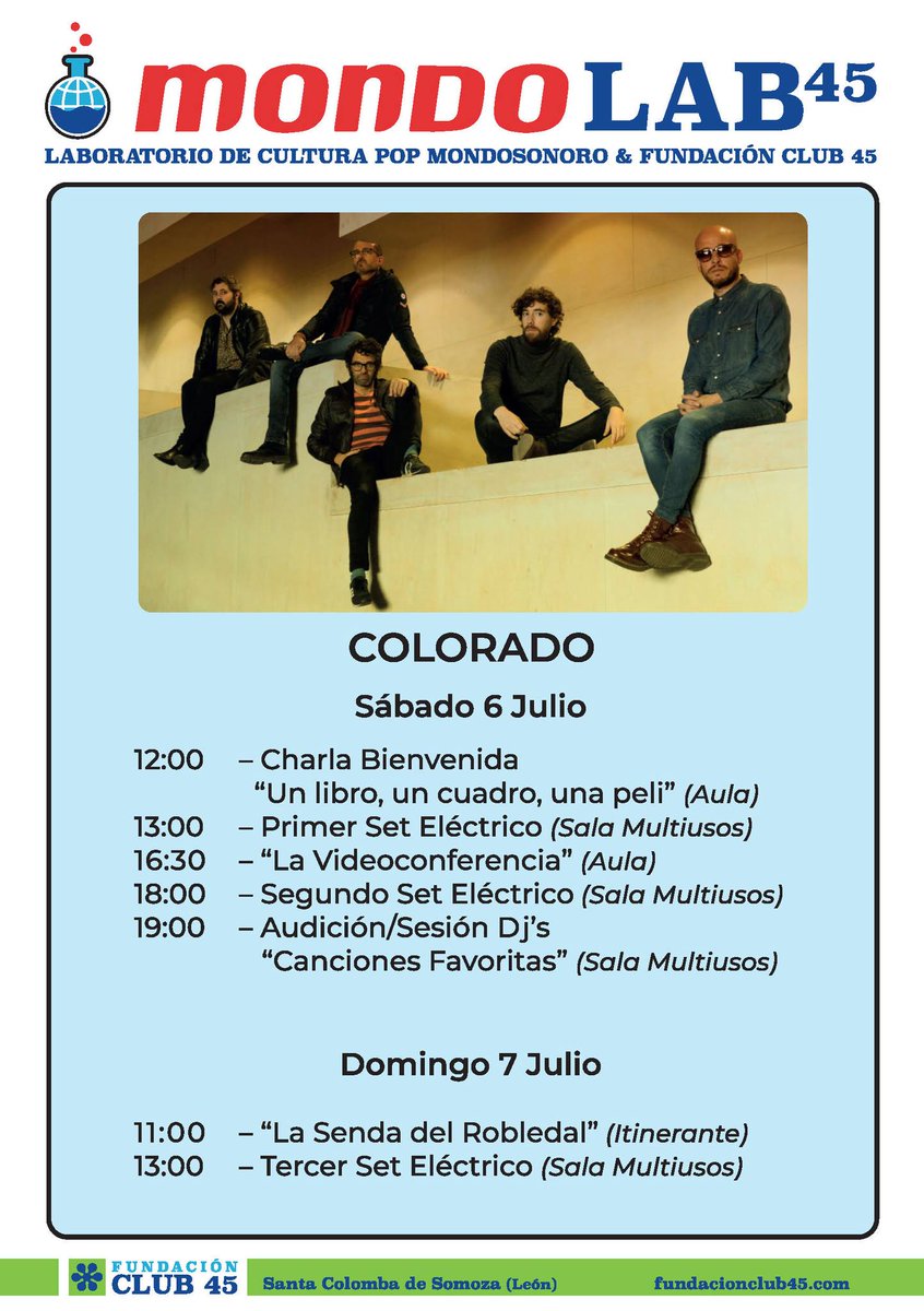 ModestoColorado's tweet image. COLORADO estaremos este fin de semana en la Fundación CLUB 45 arrancando su laboratorio de cultura pop.