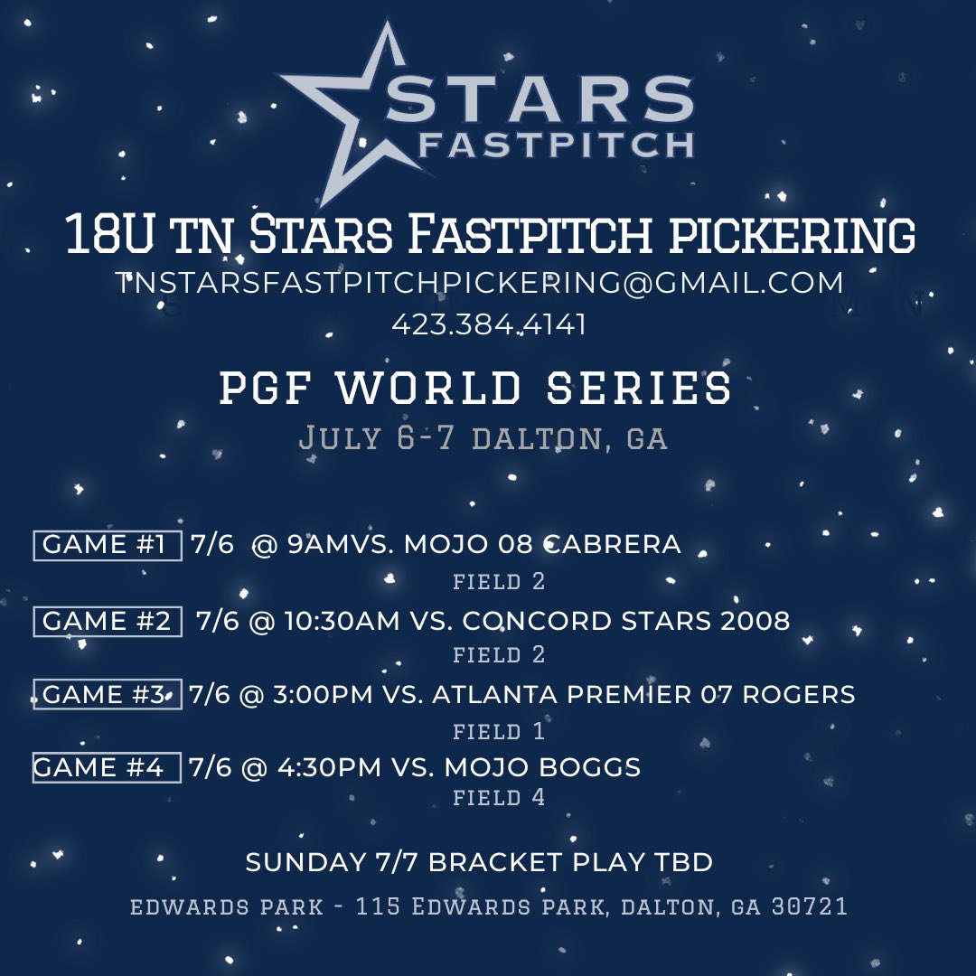 Schedule for this weekend in Dalton, GA!