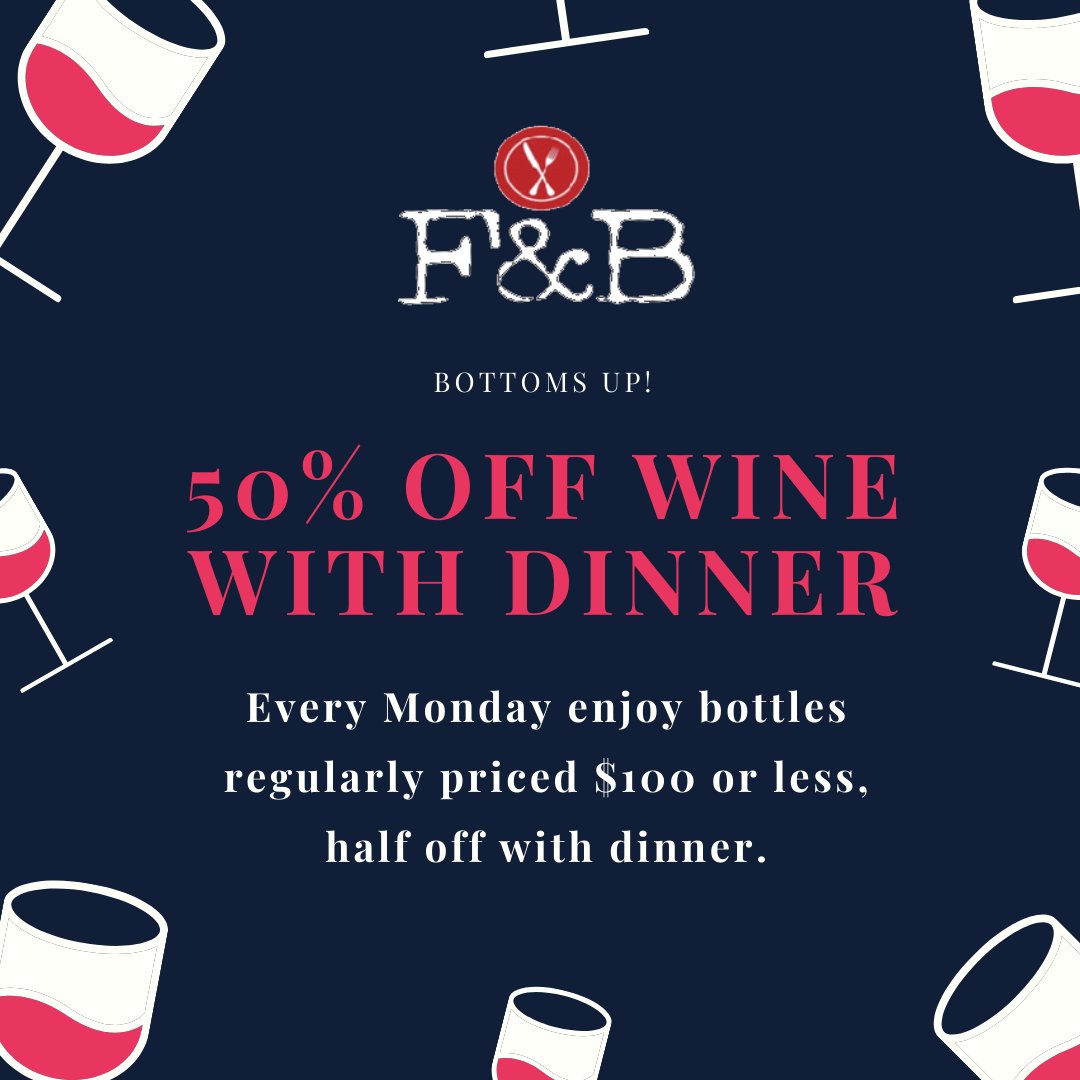 Celebrate America's freedom with us 🇺🇸✨ Half off on any bottle of wine under $100 with your dinner every Monday! Perfect for making your evening special. Cheers to independence! 🍷 #HalfPriceMondays #WineLovers #CelebrateFreedom