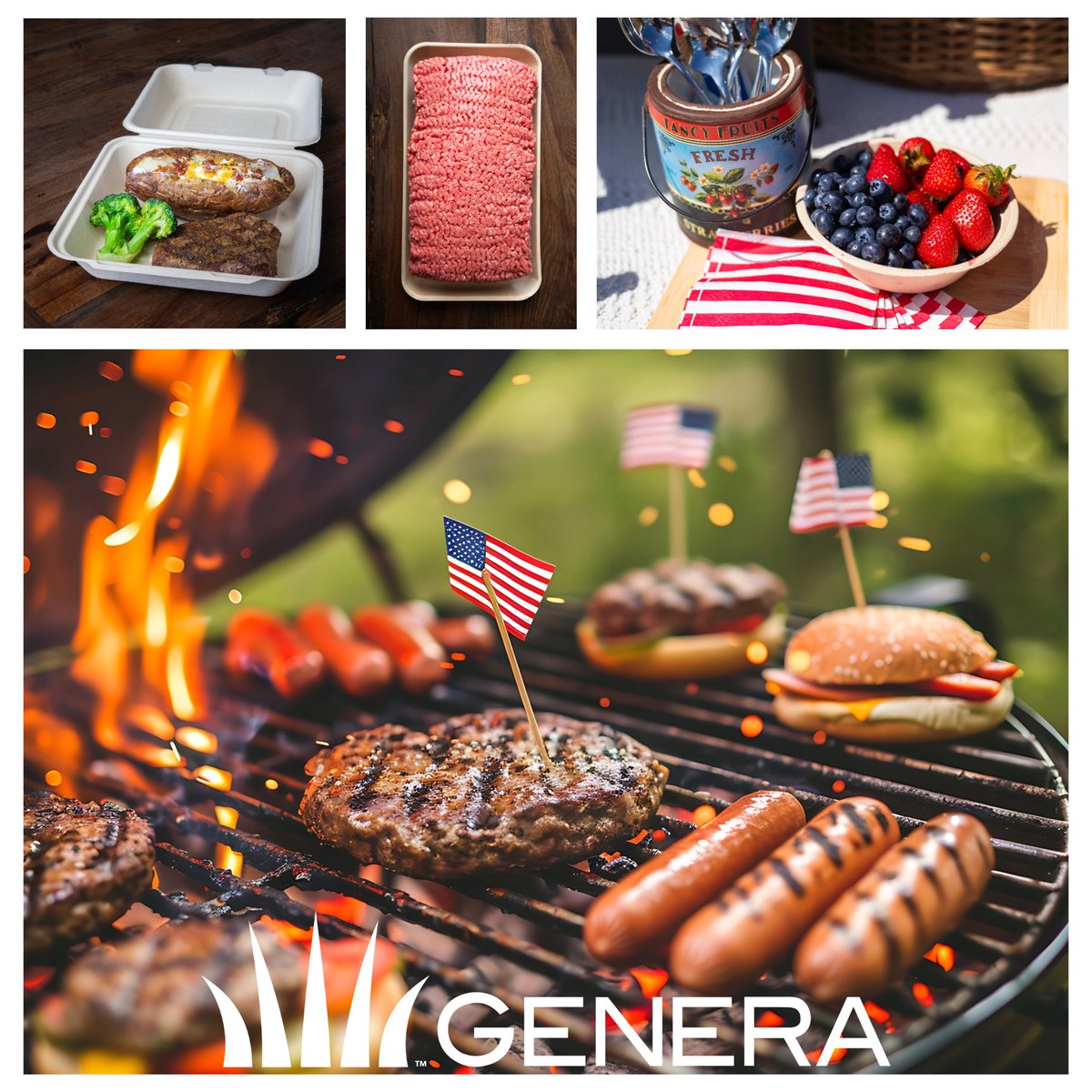 GeneraInc's tweet image. Genera is transforming summer BBQs with our line of compostable meat trays. We're proud to work with meat processors and grocers to rethink how meat is packaged and introduce more sustainable packaging options for consumers.

#CompostableMeatTrays #Happy4th #Starsandstripes