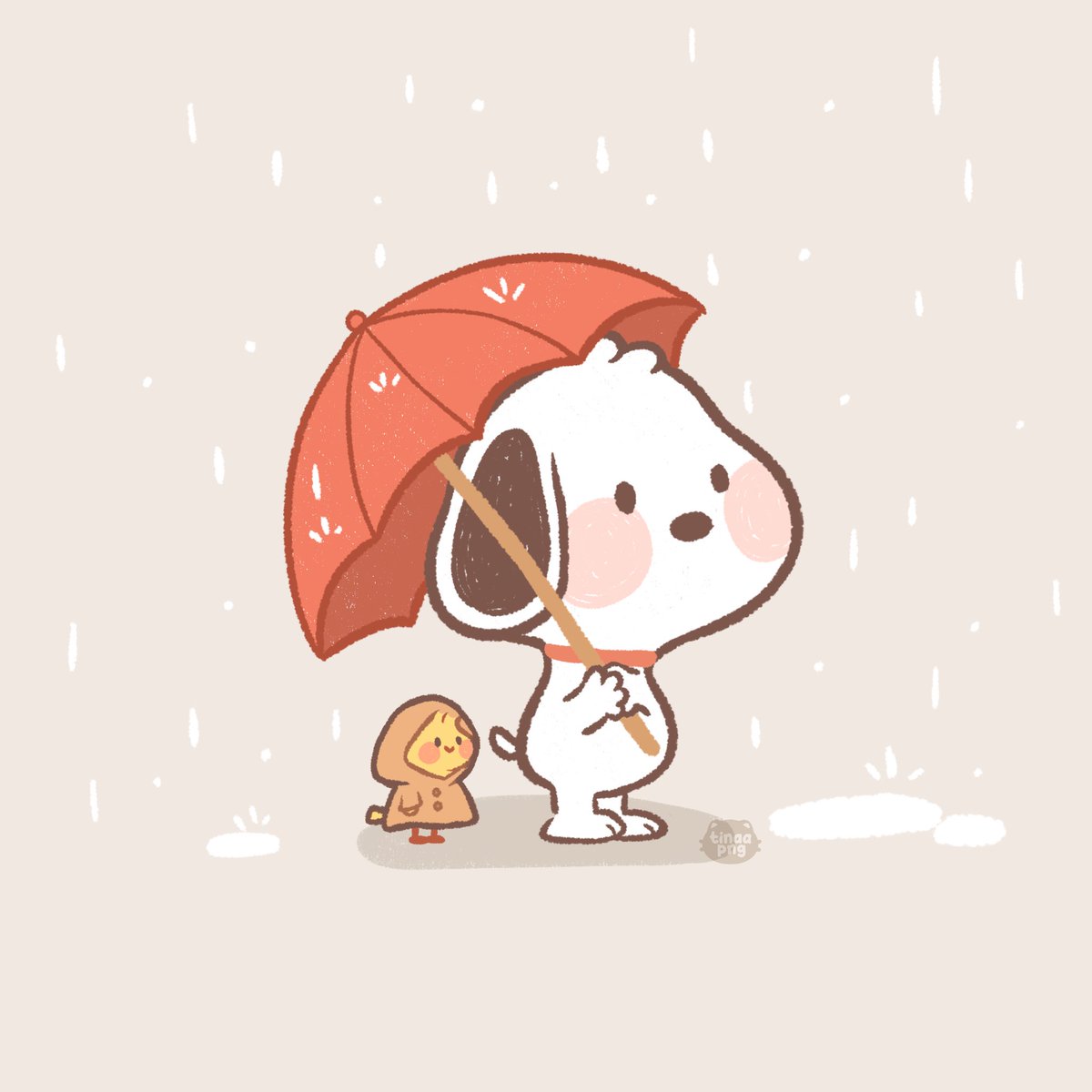 rainy days with snoopy &amp; woodstock ☔️