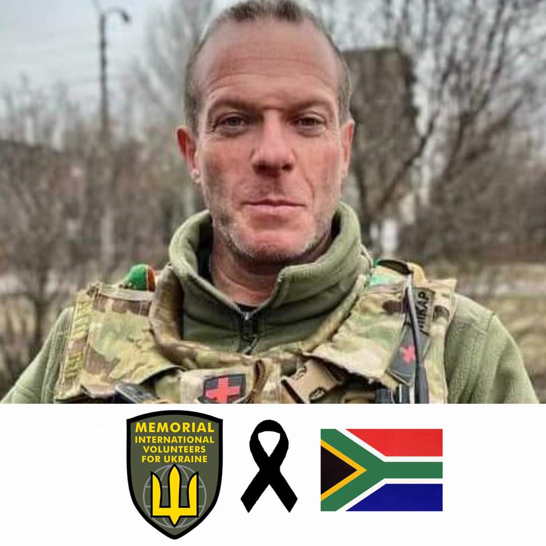 MykhailoRohoza's tweet photo. Our Beloved South African Brother Peter Fouche, who had been serving in Ukraine as a Volunteer succumbed on the Battlefield.

Honor, Glory and Gratitude To Our Brother. https://t.co/MGvLiwfAya