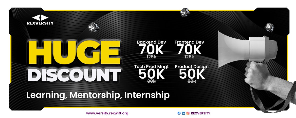 rexversity's tweet photo. On Friday, 28th of June, we started a Price Slash! 
Don't Miss Out on This Limited-Time Offer📷

Level up your tech skills at an unbeatable price! Rexversity is excited to announce a special price reduction for our upcoming cohort starting July 12th. https://t.co/1kzFYnOjog