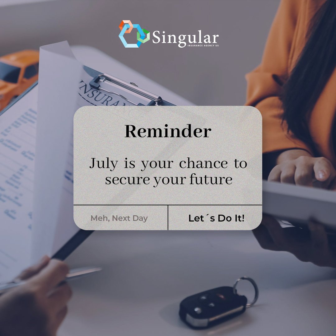 singular_us's tweet photo. You can't keep postponing your well-being and your safety. Let July be the month where you take the first step! 🦶🏼✅

#SingularInsuranceUS #insurance #miami #policies https://t.co/zSvVichSqM