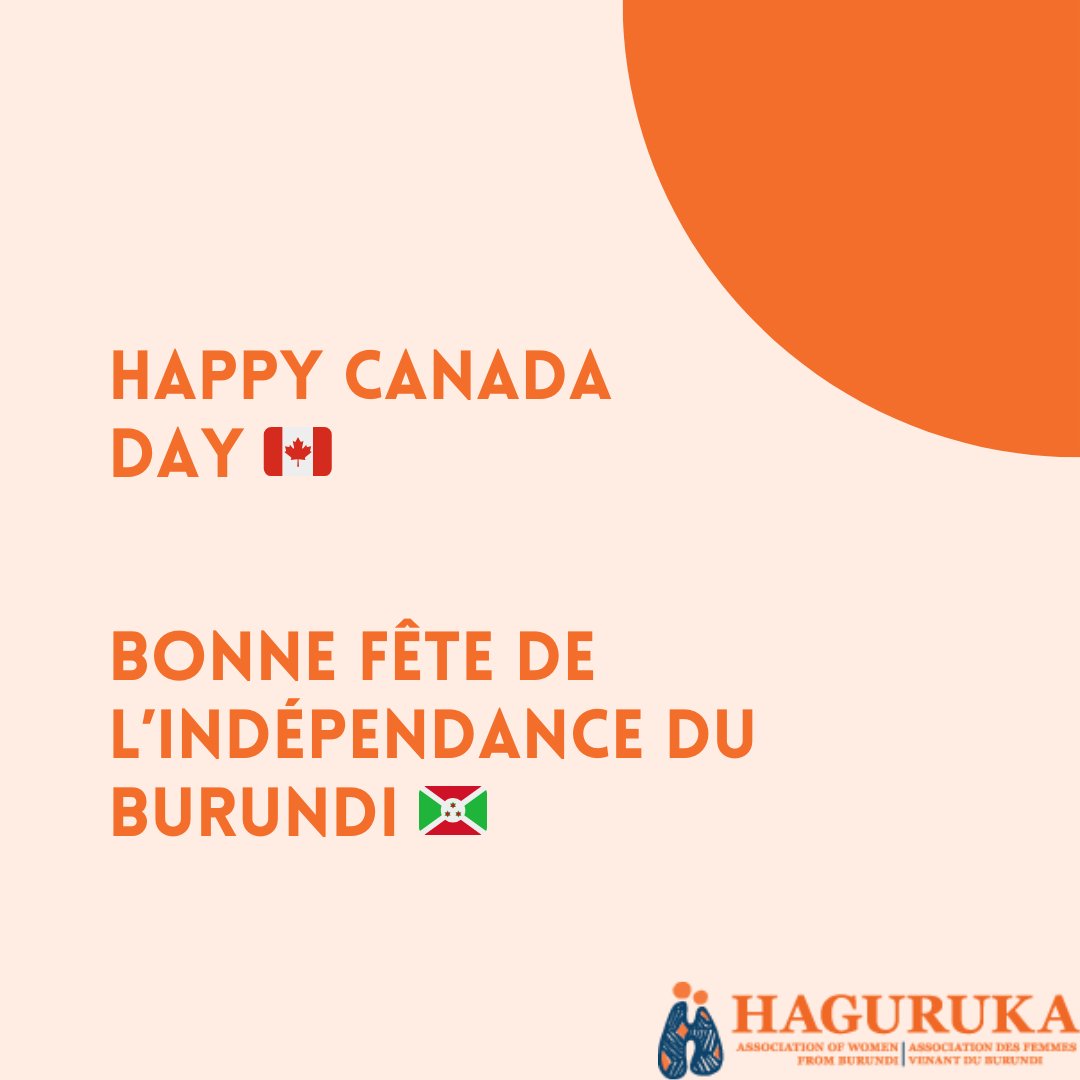 Happy Canada Day to all our followers celebrating today. Enjoy the festivities and the beauty of this nation 🇨🇦 

🇧🇮 Bonne Fête de l'Indépendance du Burundi! Que cette journée soit remplie de fierté et de célébrations. 

#haguruka
#canadaday
#indépendanceburundi
#celebrations