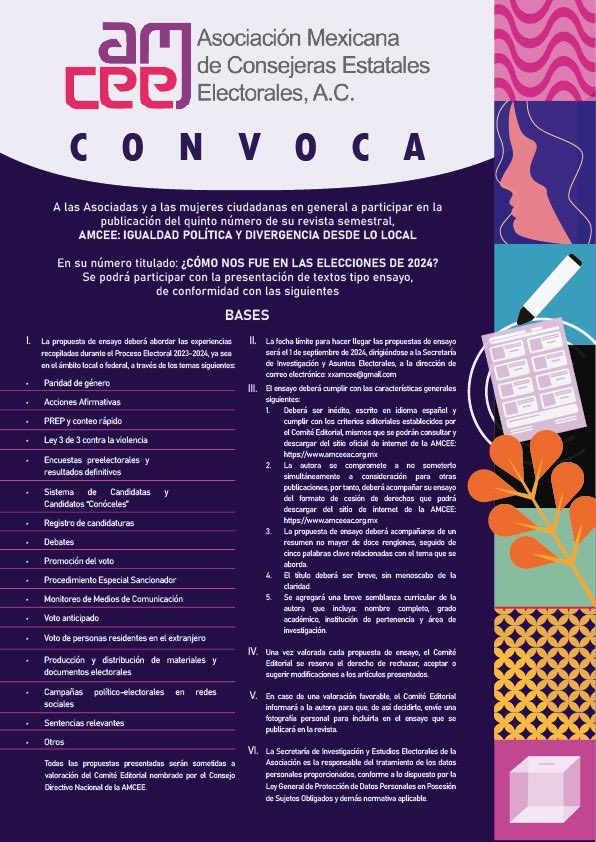 Morras, ¿alguna vez han publicado en una revista? 
La revista #AMCEE tiene abierta una convocatoria en: tinyurl.com/y5dmjwju .

Recuerden que durante un largo tiempo no tuvimos derecho a escribir y difundir nuestras ideas, hoy que lo tenemos conquistado hagamos uso de el 🤓💜