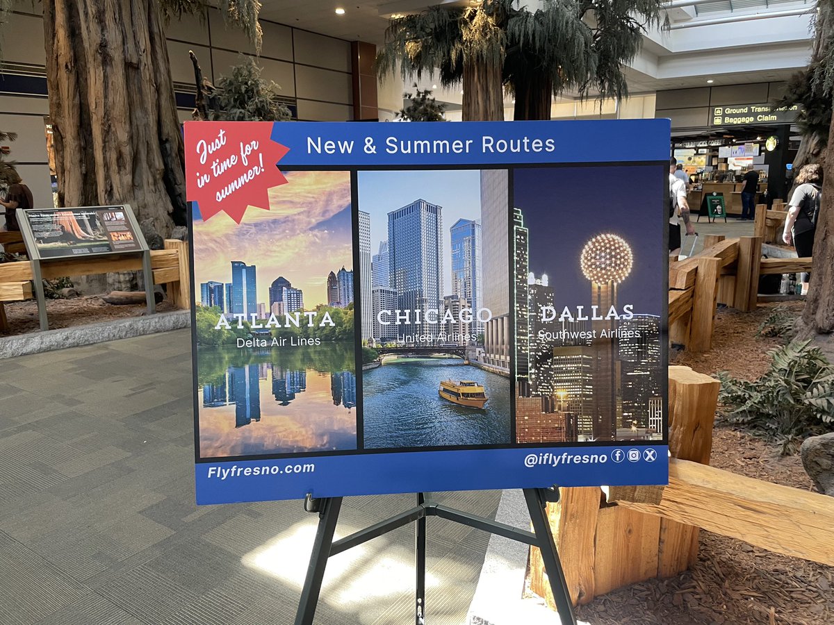 byron_lens's tweet photo. More flight options are now available out of Fresno Yosemite International Airport. Direct flights to Atlanta began June 7. Southwest Airlines is now an option for valley residents to Dallas and flights to Chicago will run through the summer https://t.co/01ubKAIapJ