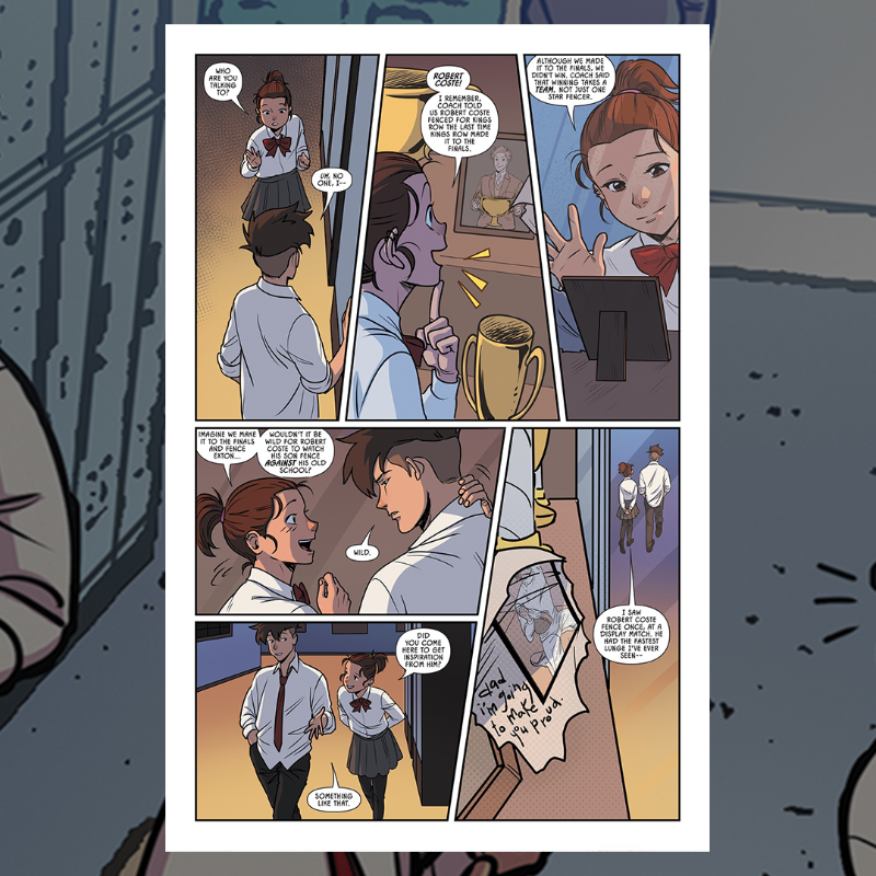 boomstudios's tweet photo. The Kings Row fencers are fresh off of Halverton Training Camp &amp; are ready for State Championships!

Here’s your first look at the double-sized FENCE CHALLENGERS: LONG SHOT from writer @cspacat and @JohannaTheMad!

Final day to pre-order is TODAY. Available Wednesday, July 24th!