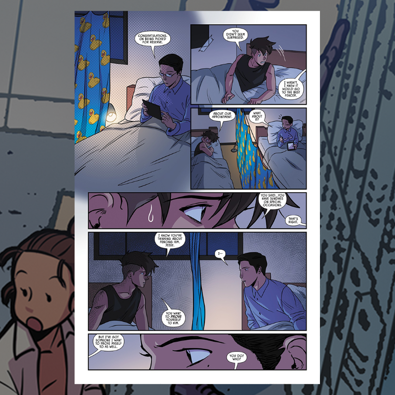 boomstudios's tweet photo. The Kings Row fencers are fresh off of Halverton Training Camp &amp; are ready for State Championships!

Here’s your first look at the double-sized FENCE CHALLENGERS: LONG SHOT from writer @cspacat and @JohannaTheMad!

Final day to pre-order is TODAY. Available Wednesday, July 24th!