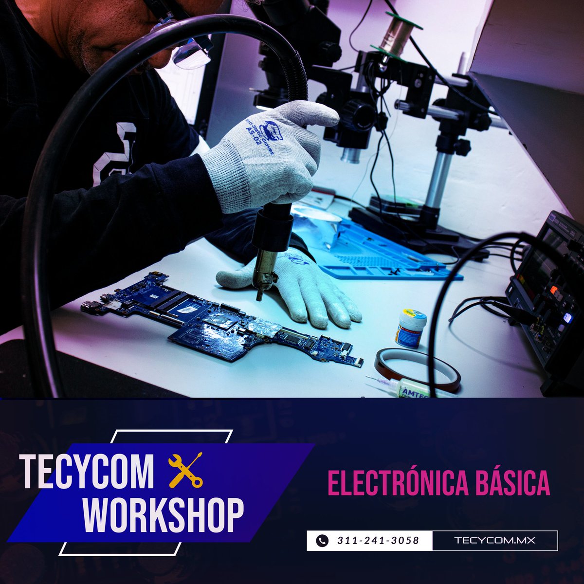 TecycomOficial's tweet photo. ¡Curso de Electrónica Básica!
- Inicio: Sábado 13 | 📷 Horario: 10 AM a 1 PM
- Modalidad: Presencial
- Incluye: manual, gafete y kit de herramientas.
- Aprende los fundamentos, componentes y crea tus propios circuitos. ¡Espacios limitados! 📷
#TECYCOM #ElectrónicaBásica #CursosPresenciales