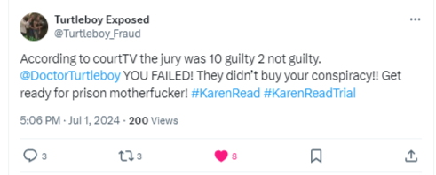 GrantSmithEllis's tweet photo. Nailed it.

Nailed it.

Nailed it.

Thank you, @CourtTV. Excellent reporting.

#KarenReadTrial #ConvictKarenRead #JusticeForJohnOKeefe #JusticeForJJ #KareRead #JohnnOKeefe #JustWow #TENtoTWOGUILTY https://t.co/5b0mycWccw