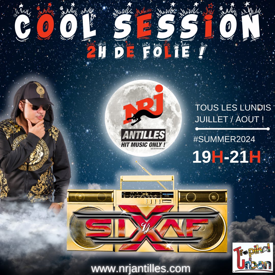 🏝️ Heyyyy les amis ! Le mode Summer 2024 est activité ! ☀️ Je suis de retour sur <a href="/nrjantilles/">NRJ ANTILLES</a> tous les lundis en juillet et Août ! 19 h - 21 h (Antilles) on va envoyer du son !!!! 🐚🌊 #Nrj #CoolSession World Music ! Fais tourner ! 😜🙏🏽🔥#Summer2024