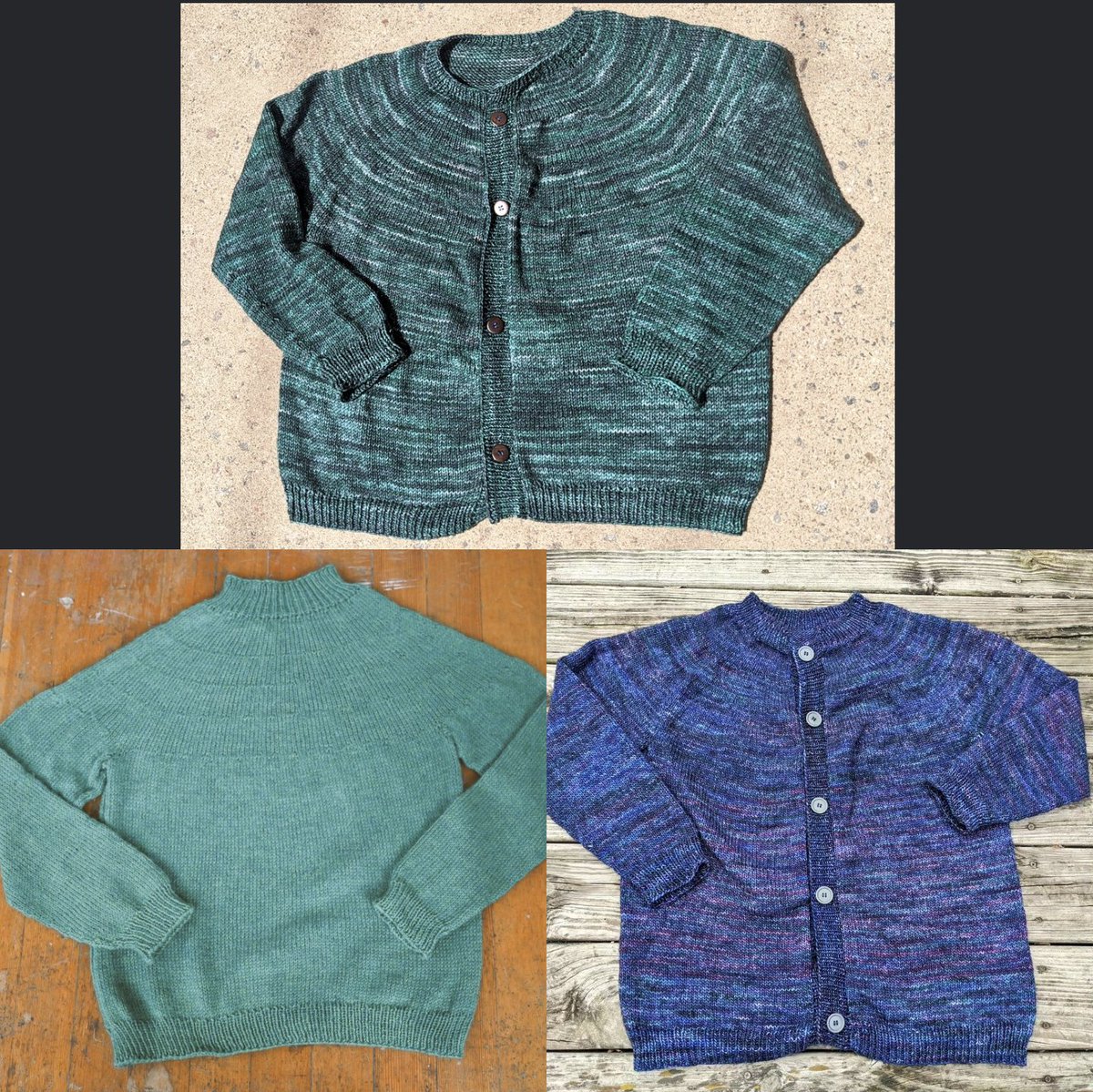 chrismlizama's tweet image. A different handmade sweater for every day of the week. This represents about 2 years of knitting though it was done over the course of around 7 years