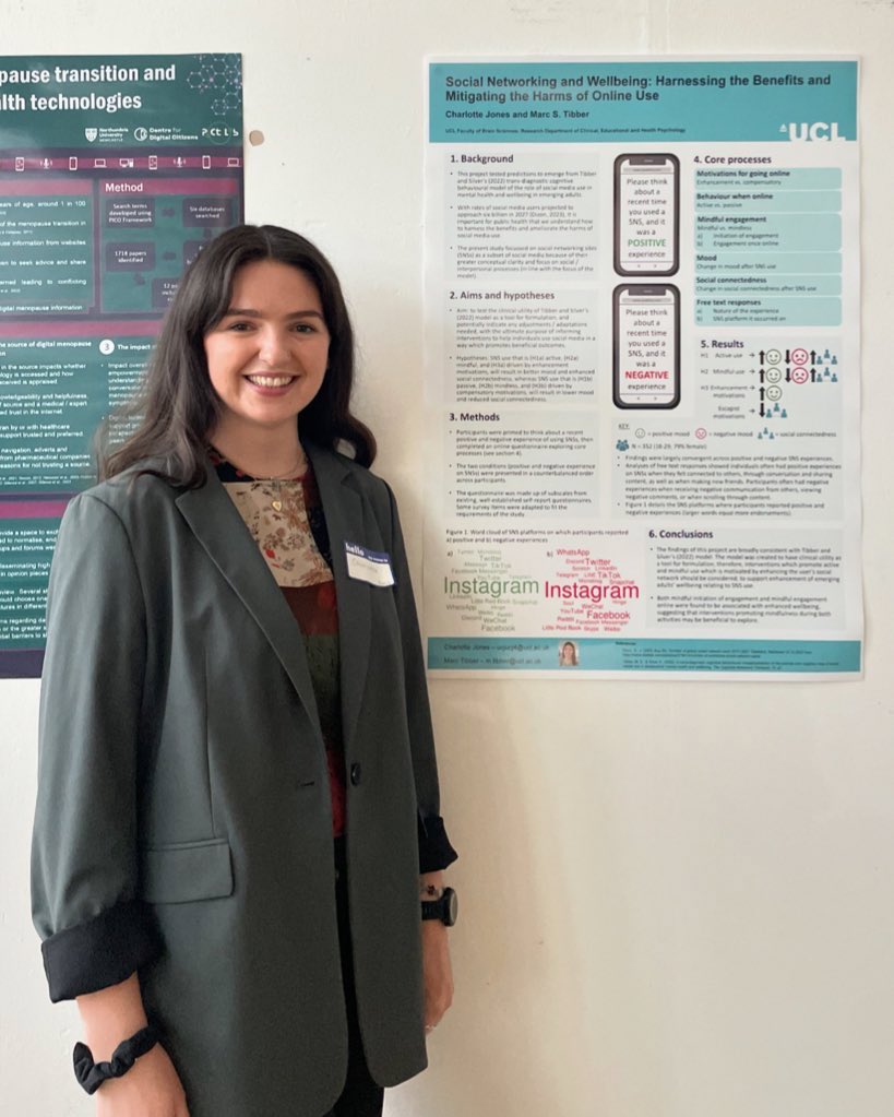 Presented my poster at the <a href="/BPSCyberPsych/">BPS Cyberpsychology</a> conference today 📱🧠 Such a great opportunity to discuss my doctoral research supervised by <a href="/MarcTibber3/">Marc Tibber</a> with others in the field! <a href="/UCL_DClinPsy/">UCL DClinPsy</a>