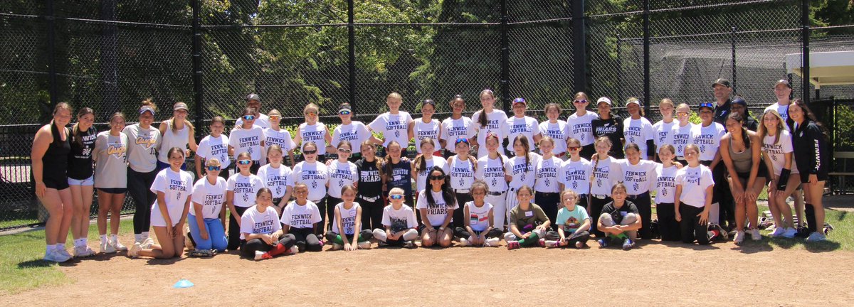 FriarSoftball's tweet photo. THANK YOU, Fenwick Softball Campers!! Last week was *so fun* with YOU!! We didn’t want it to end!! We’re excited to add #FutureFriars to our softball roster and to our #FenwickFriar community!! #FriarPride @FenwickAD #DoTheWork https://t.co/PIBskZP8PC