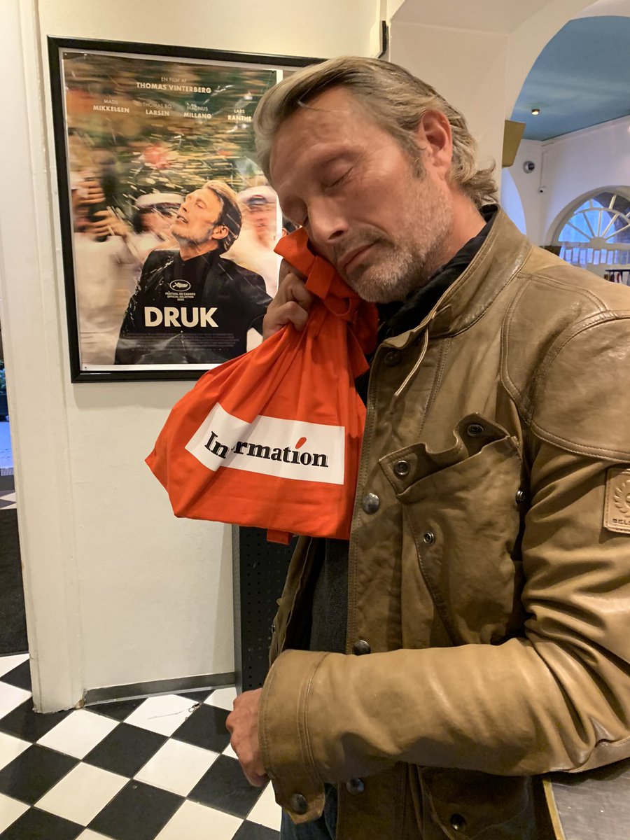 Posed in front of his film poster  #MadsMikkelsen