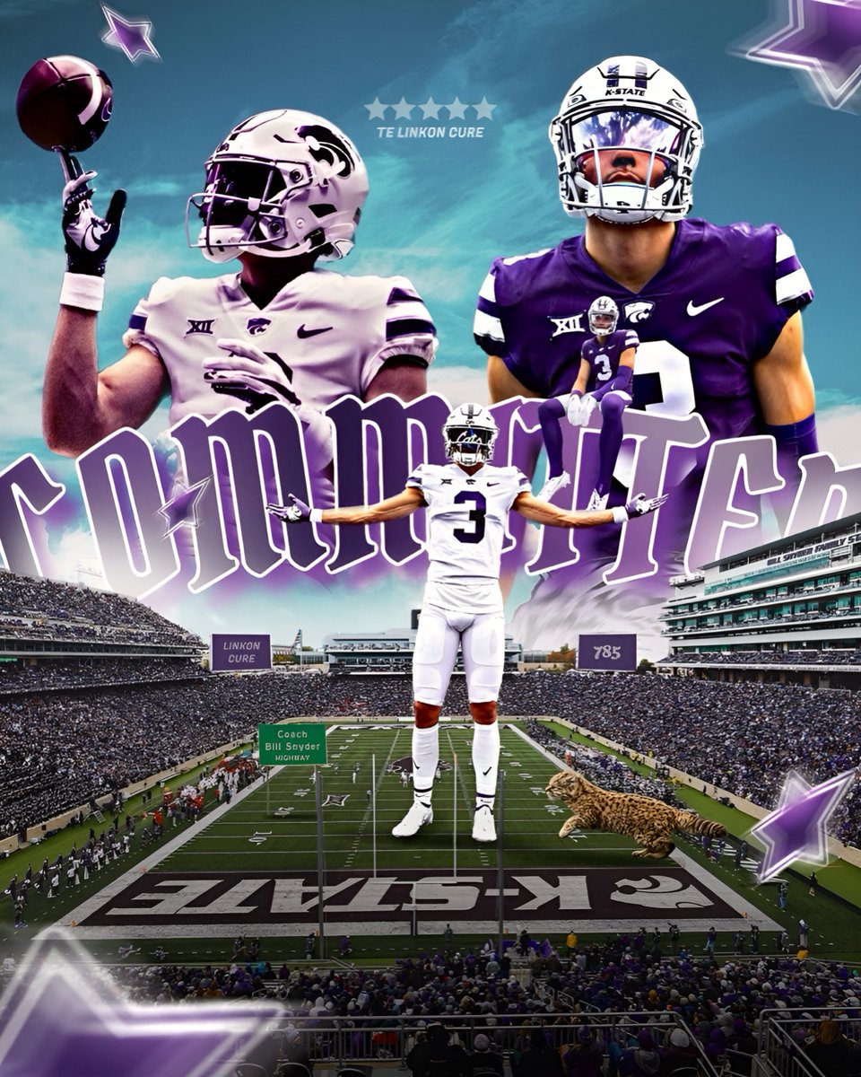 K-State has landed their first 5🌟 recruit in program history
•
Linkon Cure is a 6’6 TE from Goodland,KS and the No.26 overall recruit in the 2025 cycle. Cure chose Klieman and the Cats over A&amp;M, Oregon, and many others👀
•
The best players in Kansas play at Kansas State💜