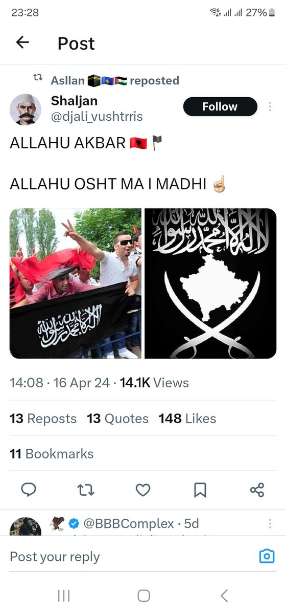 Prebond_Rex's tweet photo. @Dardanarbanon @xhinzoje you are lying in vain, you vile turkoalbanian scvm 👉🏾👌🏾🐐 https://t.co/GxcEFXPWaA
