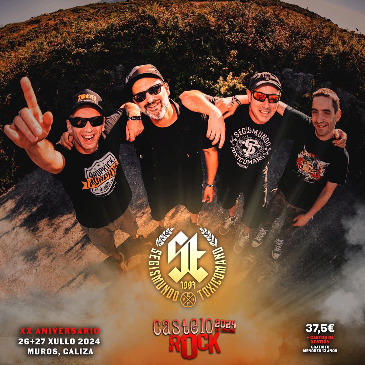 🔥Segismundo Toxicómano 🔥
Dende Vitoria chega uns dos mellores grupos do punk. 
Himnos do punk como “Por ti”, “las drogas”, “Cabrón” ou “Hoy como ayer”, farán que se formen pogos 🤸🏽‍♀️🌪️ que queden para o recordo. 

#CasteloRock2024 #XXAniversario