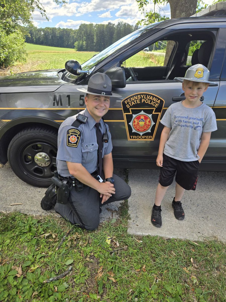 While Troopers were investigating a motor vehicle crash, a neighbor came outside and introduced himself and made friends with the Troopers on scene.