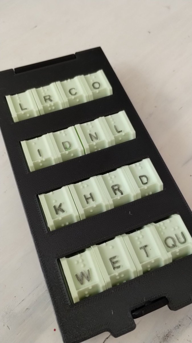MakerZigler's tweet photo. @weareprintlab @tinkercad @adskFusion Congrats to the team @BullisSchool for their winning design; Braille Boggle, designed as an educational English vocab game for visually impaired students. Thanks to @weareprintlab for organizing such a great challenge! https://t.co/RXVA859yMx