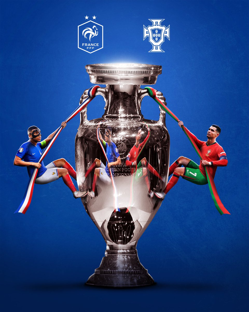equipedefrance's tweet photo. Prochain défi : le 𝗣𝗢𝗥𝗧𝗨𝗚𝗔𝗟 🇵🇹 en 𝗾𝘂𝗮𝗿𝘁𝘀 𝗱𝗲 𝗳𝗶𝗻𝗮𝗹𝗲 ! 👊

🔜 RDV Vendredi à 21h00 🕘 

#FiersdetreBleus | #Euro2024 https://t.co/rCqfG5qfWg
