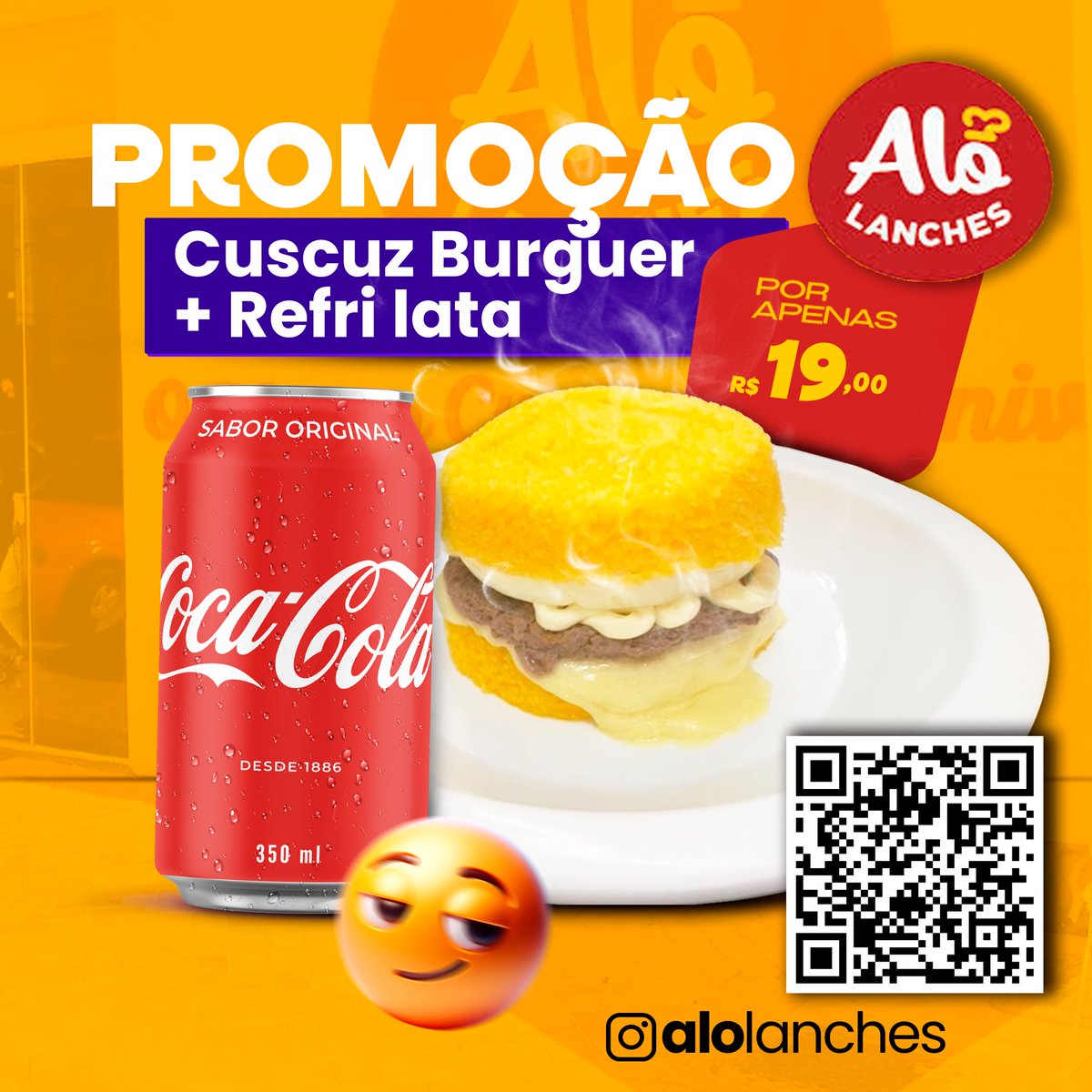 alolanchespmw's tweet photo. TODO MÊS DE JULHO!😍

Por apenas R$19,00 você vai alegrar seu paladar com essa perfeição que faz sucesso, viu?!💛

CuscuzBurguer + Refri Lata❤️

#CuscuzBurguer #AlôLanches #Férias https://t.co/h0xRQYQU4F