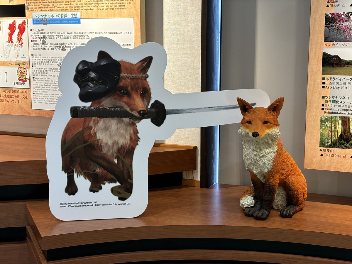Jin Sakai and Fox standees have appeared at a Tsushima tourist