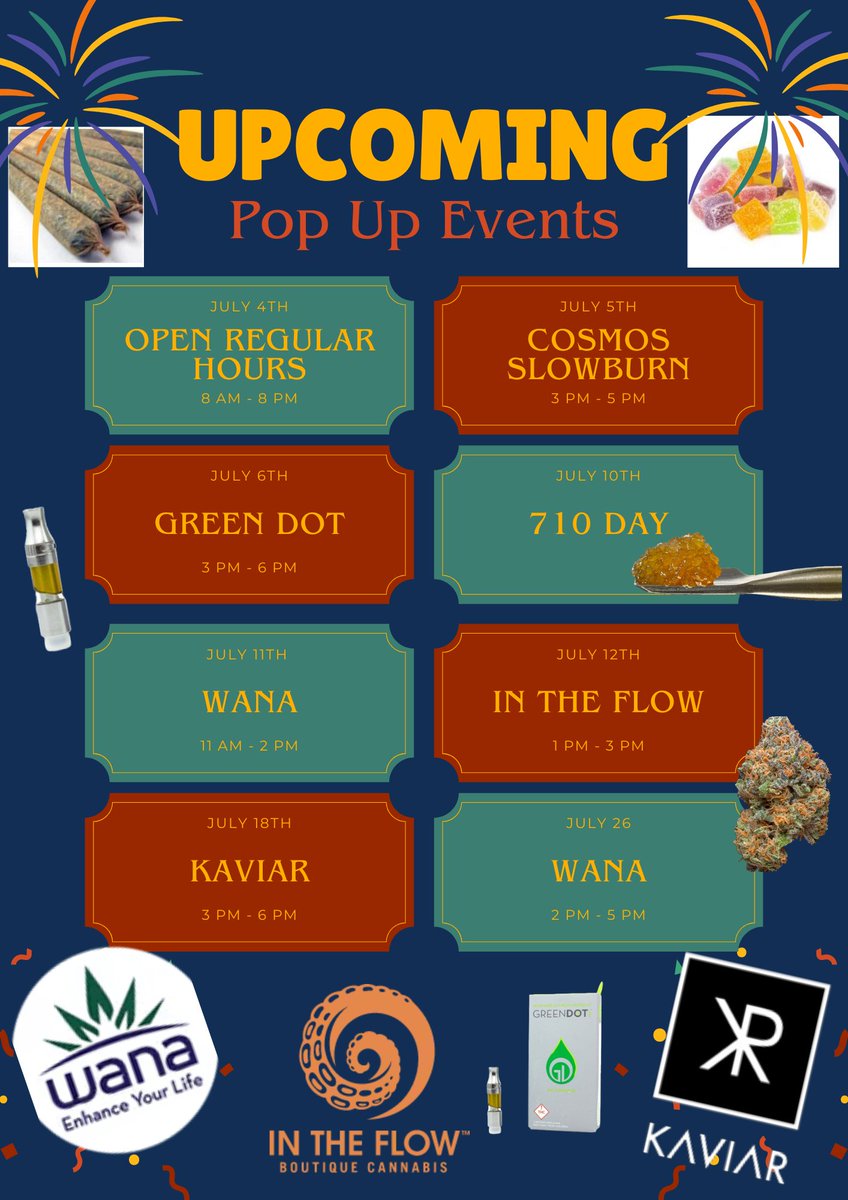 Upcoming pop up events! 
<a href="/WanaBrands/">Wana Brands</a>