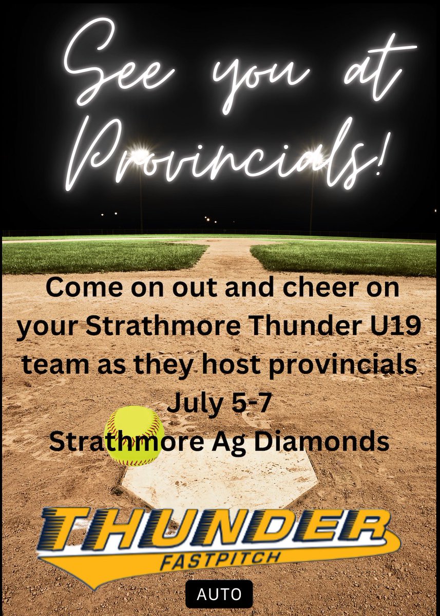 CrushersBB's tweet photo. Looking for some post season ball to watch? Come cheer on these former Crushers as the Strathmore Thunder U19 hosts provincials THIS weekend in Strathmore!! @SoftballAlberta https://t.co/bNO2tUL99H