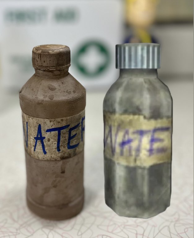 mrsfallout's tweet image. Wanted to share some stills I took from the Purified &amp;amp; Dirty water bottle Dollar Store crafts. I added side by side comparison w the Fallout 3/NV bottles. What other prop would you like to see me make/repurpose on a budget?
#fallout #falloutcrafts #mrsfallout