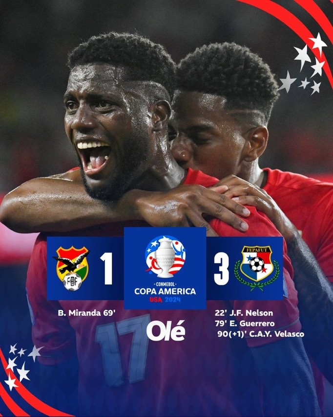 "Panamá":
Porque avanzó a los cuartos de final de la #CopaAmerica2024 tras vencer a Bolivia.