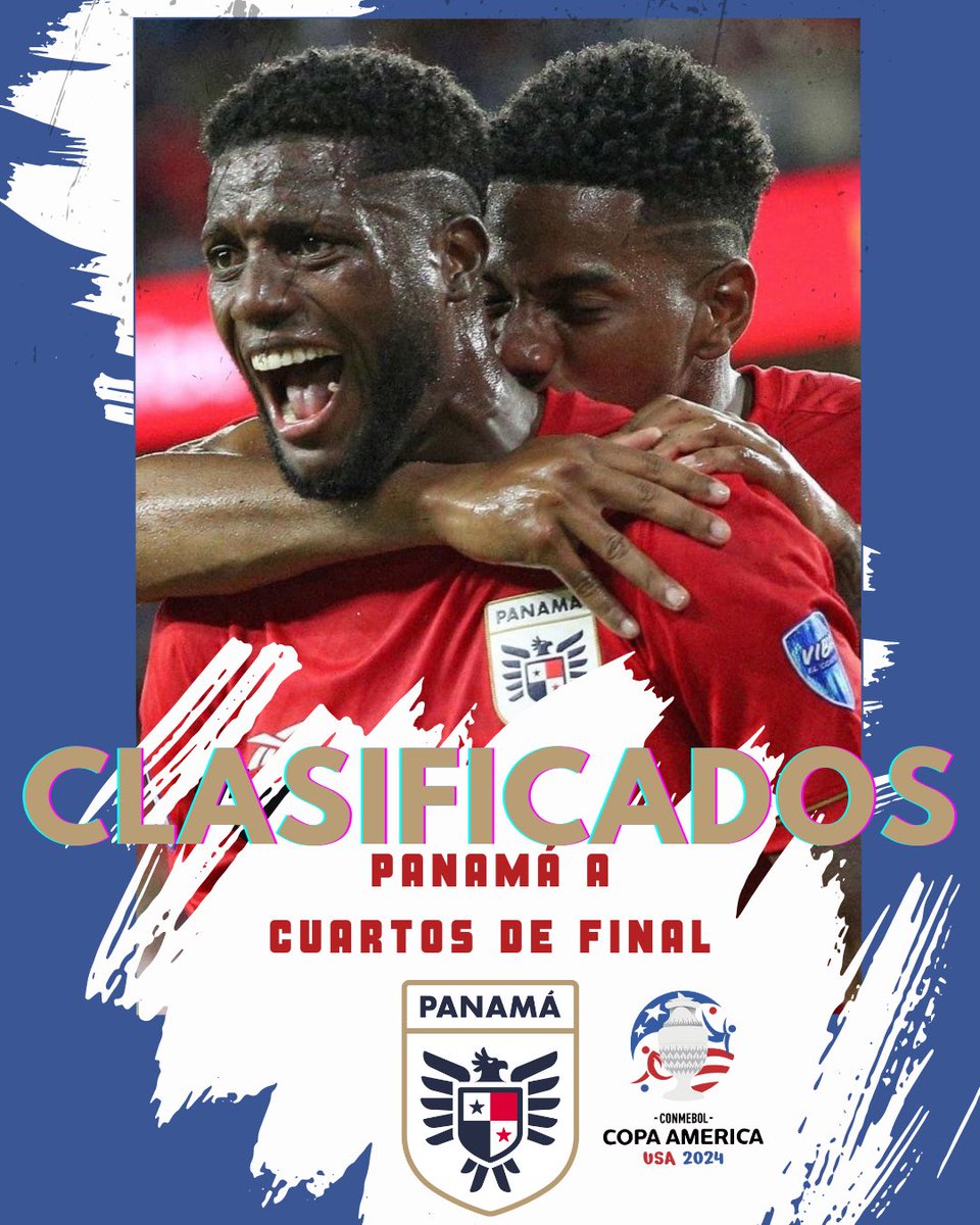 nicolleferguson's tweet photo. HISTORIA🇵🇦🇵🇦🇵🇦🇵🇦🇵🇦🇵🇦🇵🇦🇵🇦🇵🇦

Panamá clasifica a cuartos de final de la Copa América 2024!!!!!!

Panamá logra el segundo lugar en el Grupo C y seguirá en el certamen 🇵🇦🇵🇦🇵🇦🇵🇦🇵🇦🇵🇦🇵🇦 https://t.co/4Mdgzo9Qyf