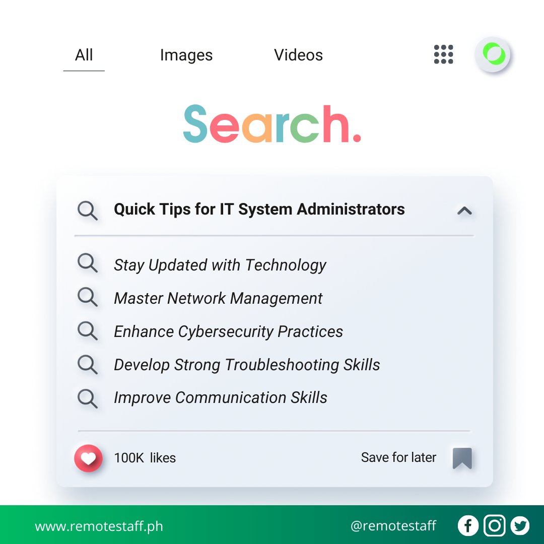 remotestaffinc's tweet image. ⚡️SysAdmin life hacks!⚡️ Boost your efficiency with these quick tips: automate repetitive tasks, document EVERYTHING, and don&apos;t forget to back up! #SysAdminLife #ITProTips #TechHacks