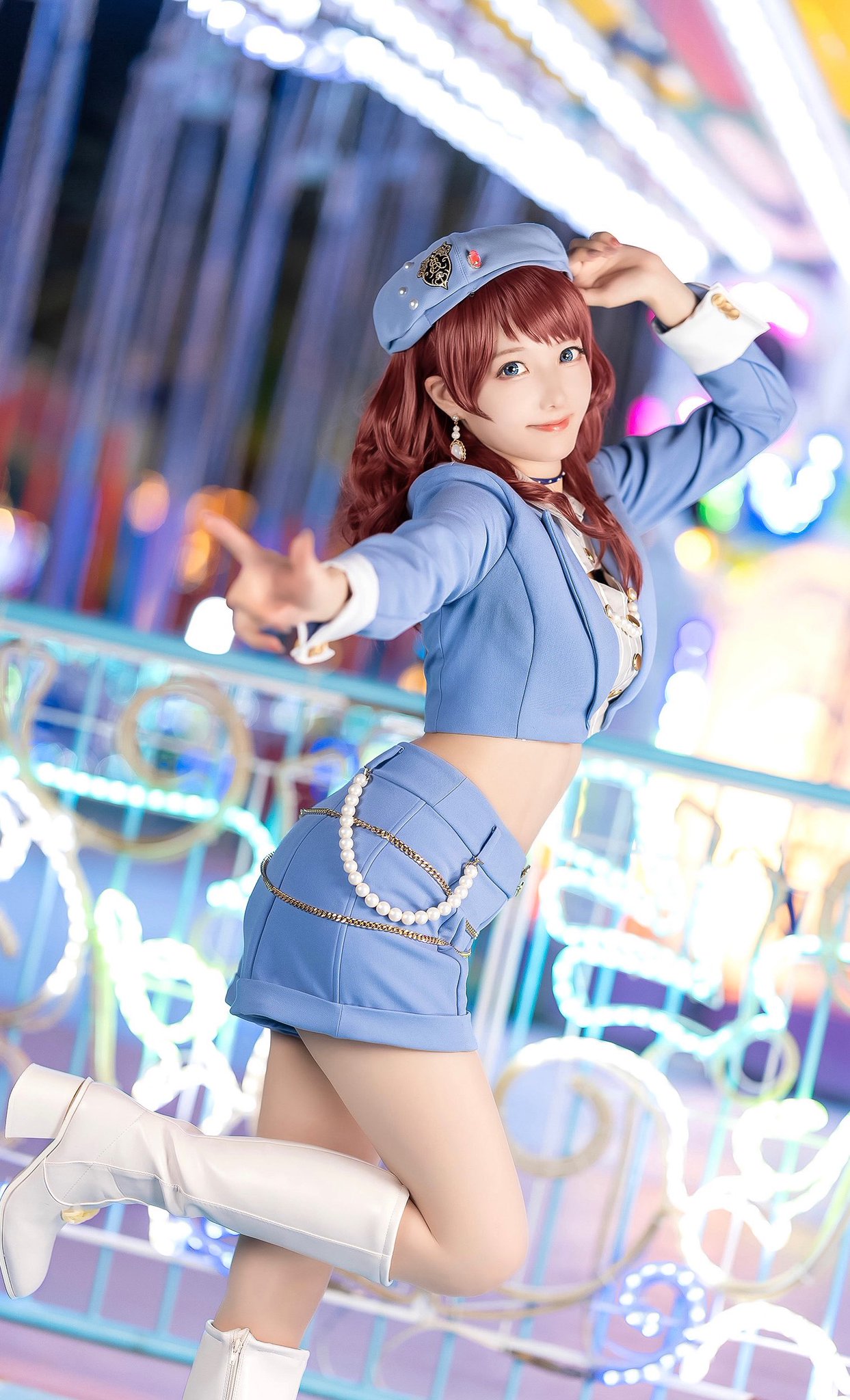 【未使用】桜咲姫奈ちゃん着用★ラパフェ♡半袖リボンボレロ♡ホワイト 白 未使用！桜咲姫奈ちゃん着用☆ラパフェ♡半袖リボンボレロ♡ホワイト