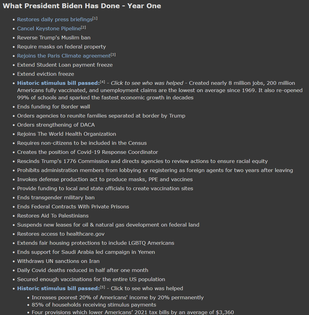 Herostratus356's tweet photo. A long master list of Joe Biden's accomplishments sorted by year.

2021: https://t.co/mtmNcpNFZF