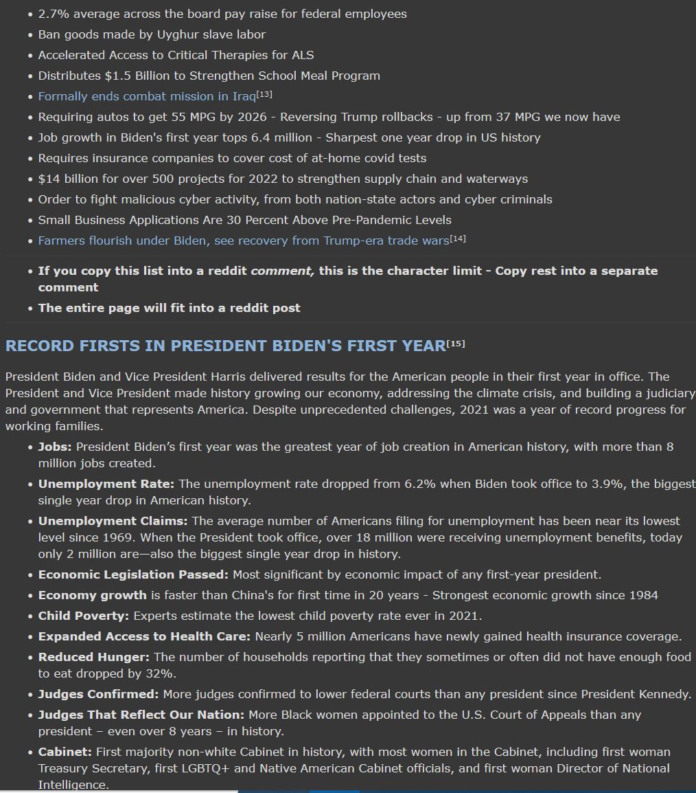 Herostratus356's tweet photo. A long master list of Joe Biden's accomplishments sorted by year.

2021: https://t.co/mtmNcpNFZF