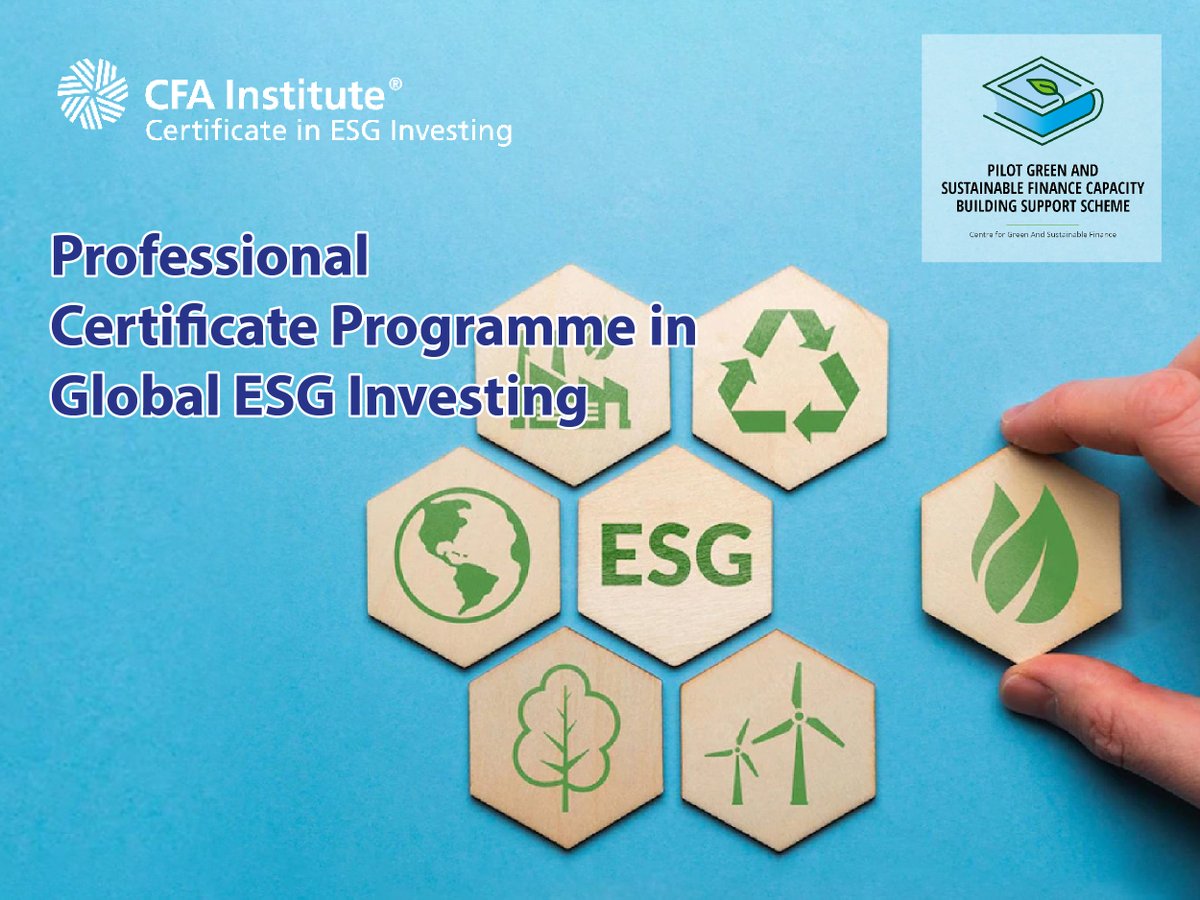 HKMAChannel's tweet photo. Join our Professional Certificate Programme in Global ESG Investing to acquire knowledge in ESG investing as well as prepare for the internationally recognized CFA certification. Register for our free info session on 9 Jul to learn more. https://t.co/vdwr1aZJJU https://t.co/FohRFlPQlq