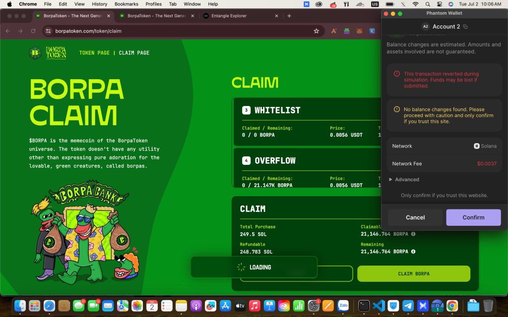 MrWolfBBlock's tweet photo. @BorpaTokencom @Aizcalibur Why i can’t claim token? https://t.co/lrpUAogVaZ