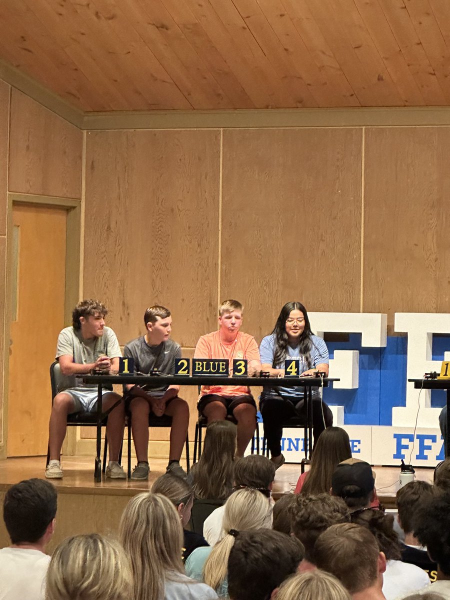 Rockvale_FFA's tweet photo. Day 1 of FFA camp: chapter with the most spirit winner, cup game winner, and competed in quiz bowl. We had a fun day 1! https://t.co/t6V9AfpjEM