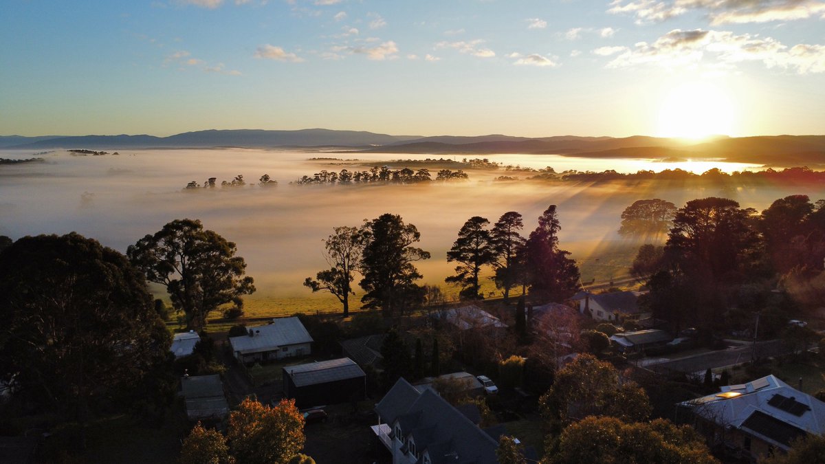 GPMooreEsq's tweet photo. Morning! Melbourne.
See, the sun did rise up today, irrespective. Take care Thrillseekers.
#Gembrook #sunrise #mist https://t.co/CGZKtjK8X0