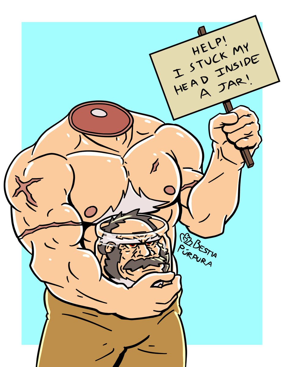 BestiaPurpura's tweet photo. I'll be away this month, can you keep an eye on Manrick so he doesn't get into any more predicaments? https://t.co/ZhILWlwkvP