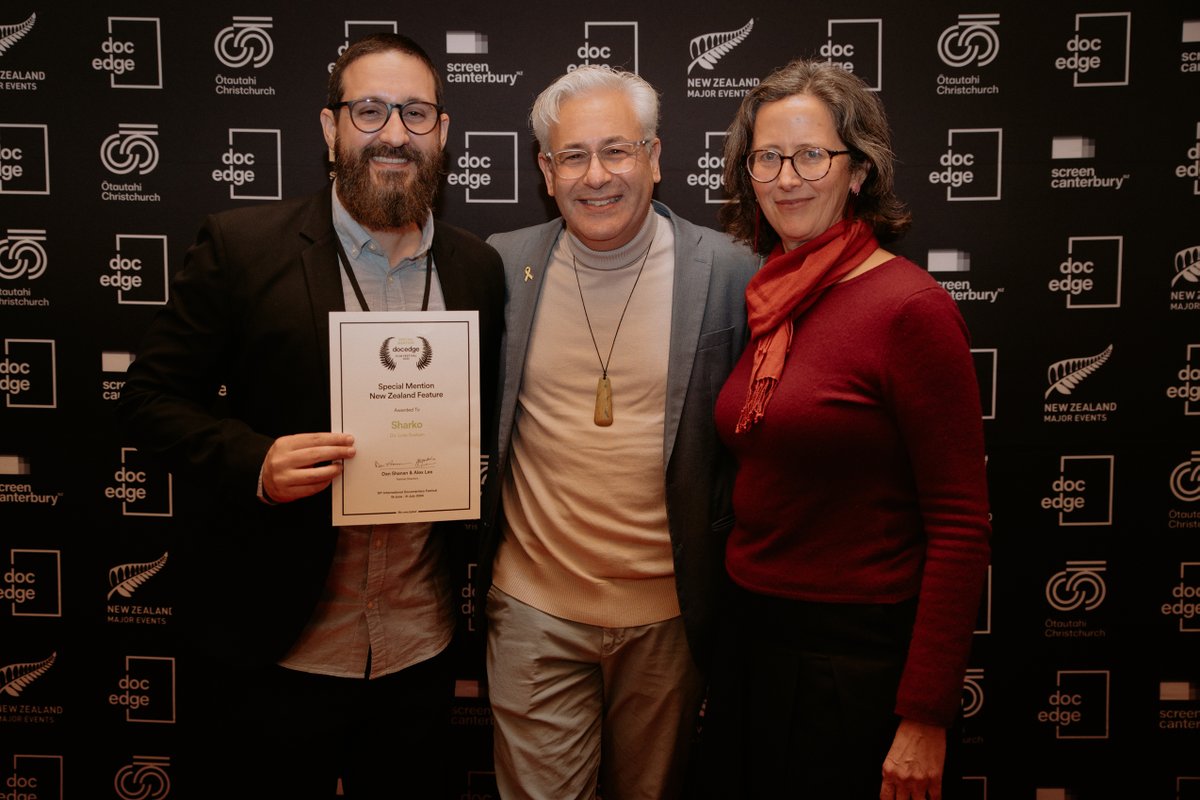 We had a great premiere in New Zealand and would like thank <a href="/DocEdge/">Doc Edge - Life Unscripted</a> and the people of Christchurch for having us... we even got an award,' Special Mention Best New Zealand Feature'.  🥳

#docedge #sharkofilm