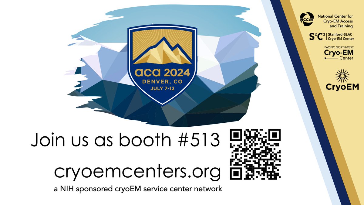 Going to <a href="/ACAxtal/">ACAxtal</a> #ACA2024?

Accelerate your research projects through the <a href="/NIH_CommonFund/">NIH Common Fund</a> &amp; @NIGMS sponsored transformative #cryoEM program.

The cryoEM service center network will be at booth 513 ready to help start your structural sciences journey.

cryoemcenters.org