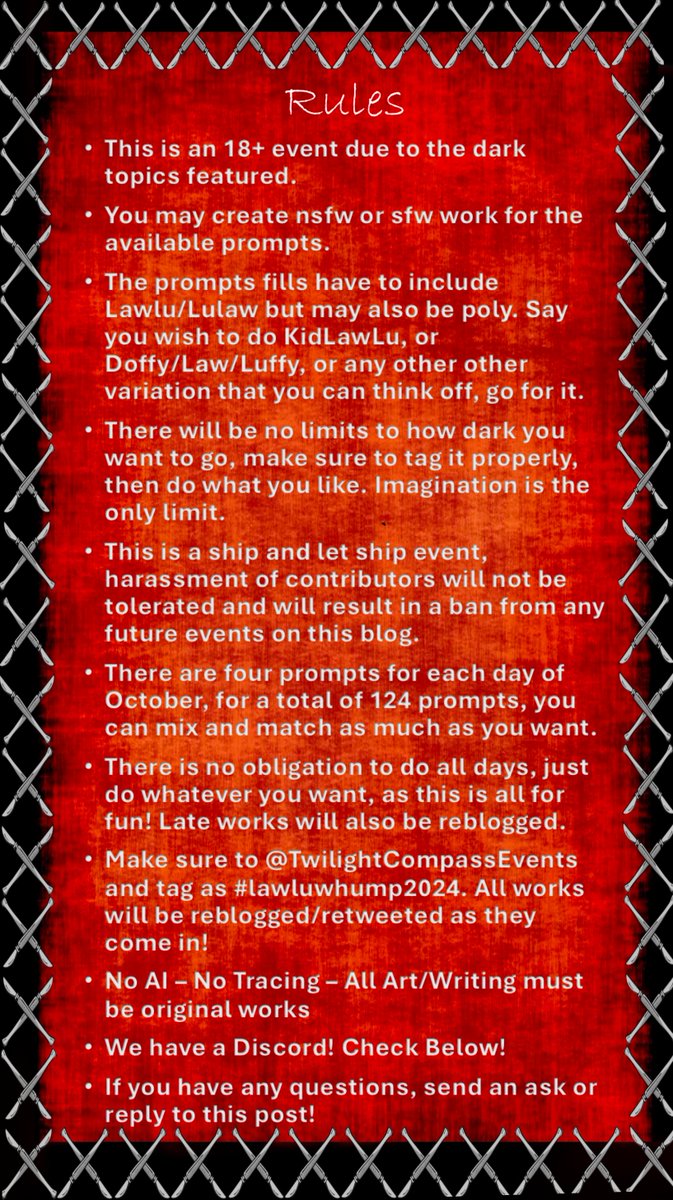 TwilightCompass's tweet photo. Discord: https://t.co/N9naRTffKg
Prompt Spread Sheet: https://t.co/hKl50lLmO9
Tumblr: https://t.co/EPEnAyJMWZ https://t.co/b6YRpLR3FP