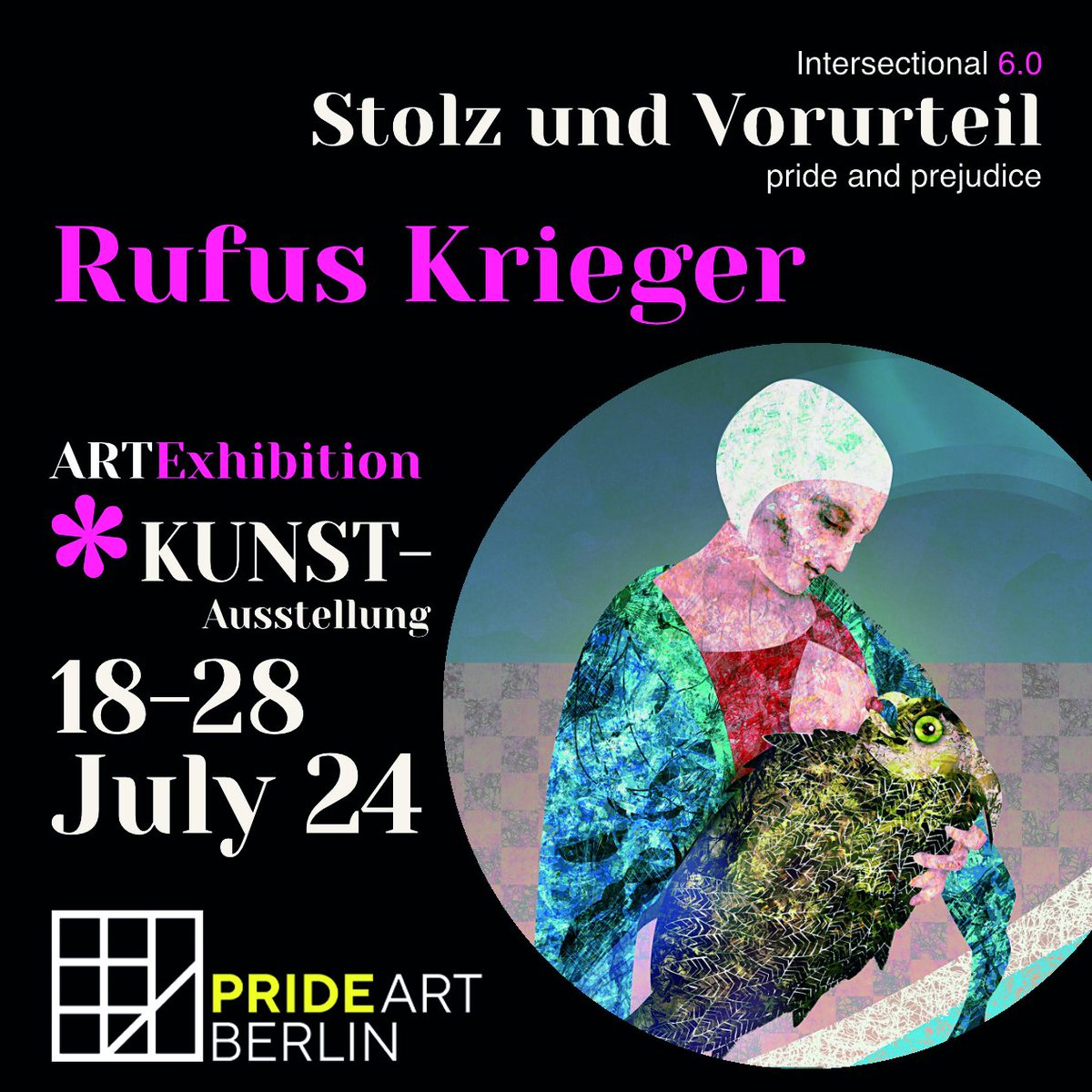 RufusKrieger's tweet photo. "Stolz und Voruteil". Art exhibition.
Berlin 18-28 July
.
#art #berlin #berlinart #pride #prideart #kunst #Kunstausstellung #lgbtq #queerart https://t.co/459idrm8iA