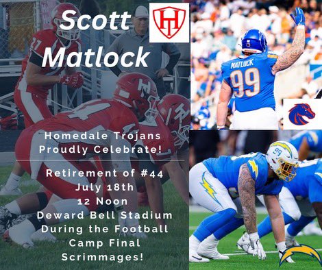 holtry_27's tweet photo. Come Celebrate with us as we recognize Scott Matlock and retire his High School jersey! Celebration will be held at 12 noon on July 18th during Camp Scrimmages at Deward Bell Stadium! @Scott_Matlock28 #HTPride https://t.co/alDvWh5aX9
