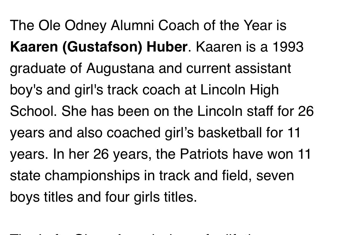 SFLHSPatsTrack's tweet photo. Congrats Coach Huber - Well deserved! https://t.co/Ft8HN8bcVu