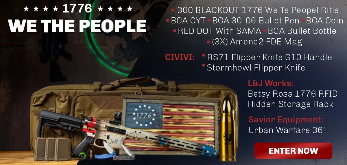 2AGawlinks's tweet photo. 🎆1776 We The People🎆
#giveaway #GunGiveaway #Sweepstakes #FreeGun #winagun #2a #2ndamendment #win #winner #freetoenter #contest #contestalert #ar15 #300bo #starsandstripes #independence #IndependenceDay #freedom
https://t.co/EPTLfTGuGN https://t.co/niLjScMHD6