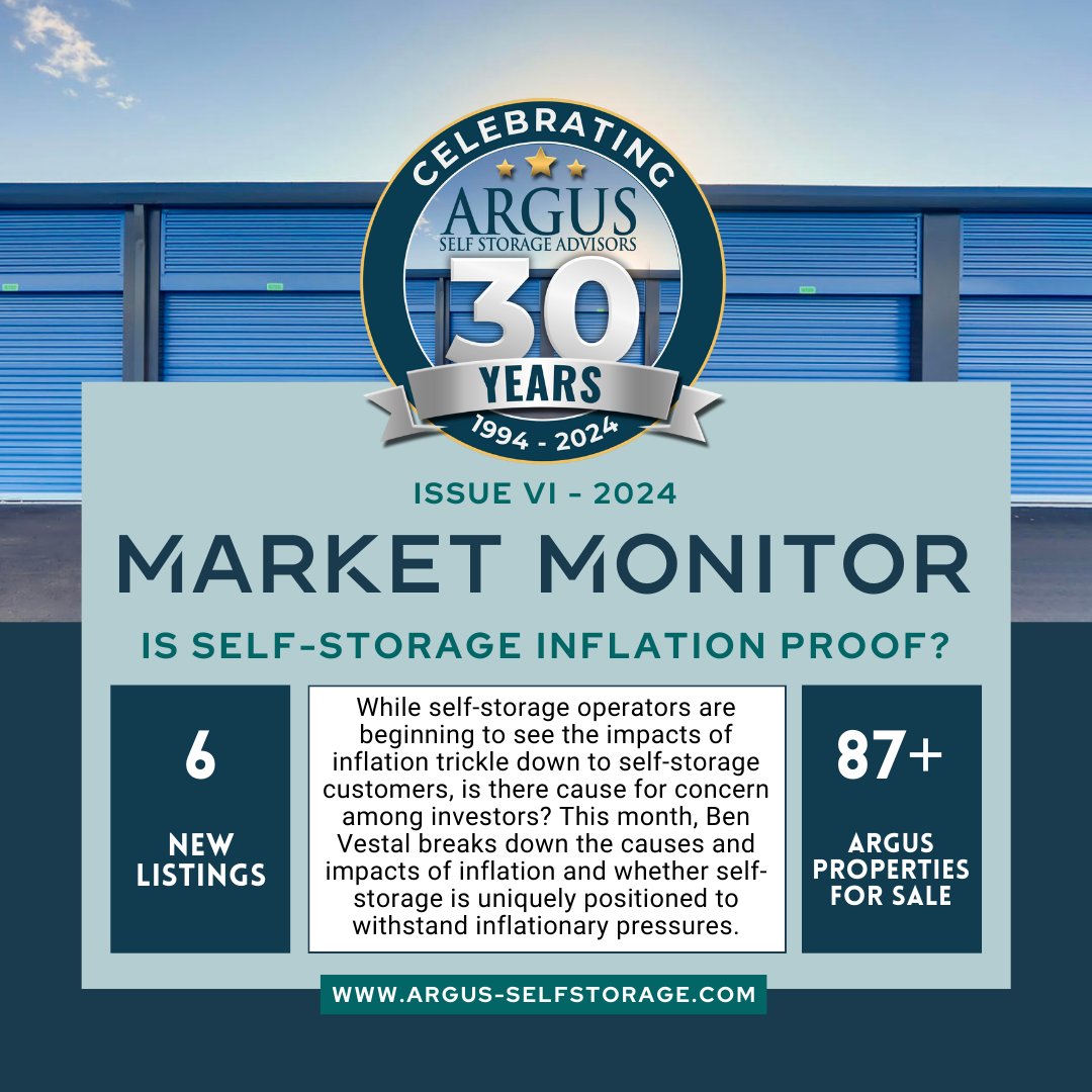 ArgusStorage's tweet photo. 📥 The latest Market Monitor is out!

📰 While self-storage operators are beginning to see the impacts of inflation trickle down to self-storage customers, is there cause for concern among investors? 

🔗 https://t.co/SoC9WbSAUL https://t.co/oQgjA4oBV9